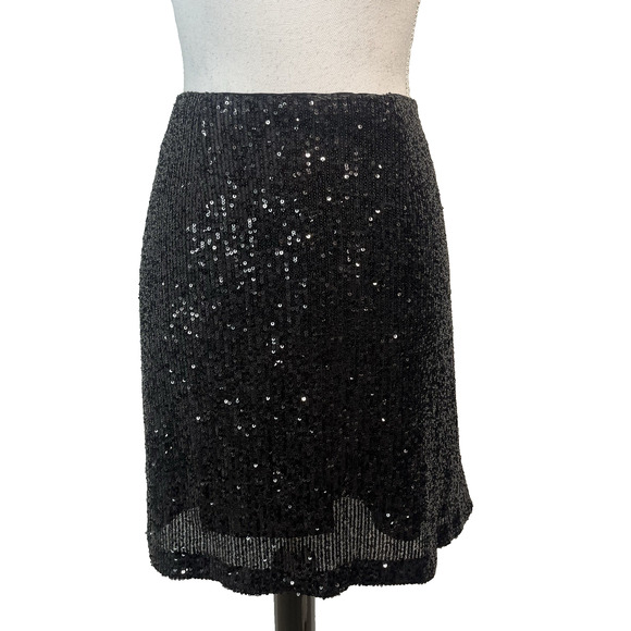 Banana Republic Skirt size 6 Black Sequins Above Knee Cocktail Wedding Dance - Picture 1 of 8